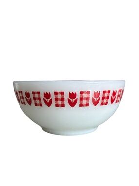 Vintage Termicrisa Red Tulip Cereal Bowl